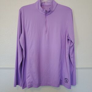 EP New York Quarter Zip Golf Top Size XL Large Purple Long Sleeve Performance